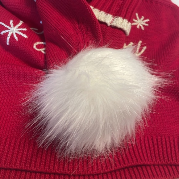 TAHARI Infant baby Girls Sweater Set With Hat 18 and 24 mos Christmas red - Picture 7 of 8